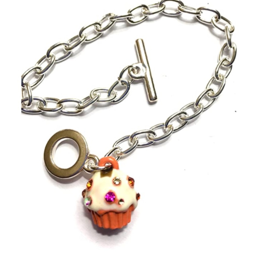 Orange Cupcake Charm Bracelet